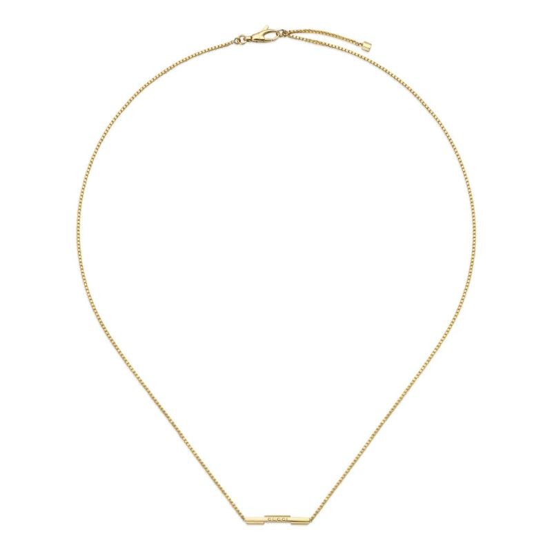 18k Yellow Gold Link To Love Bar Necklace