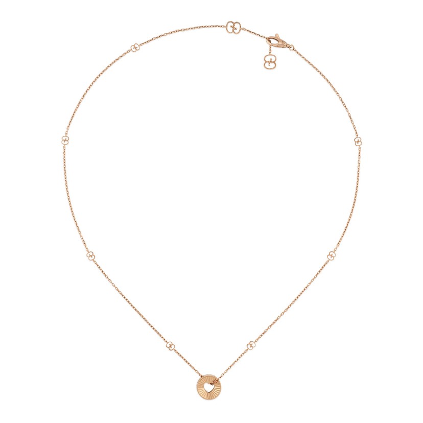 Gucci Icon 18k Rose Gold Heart Necklace
