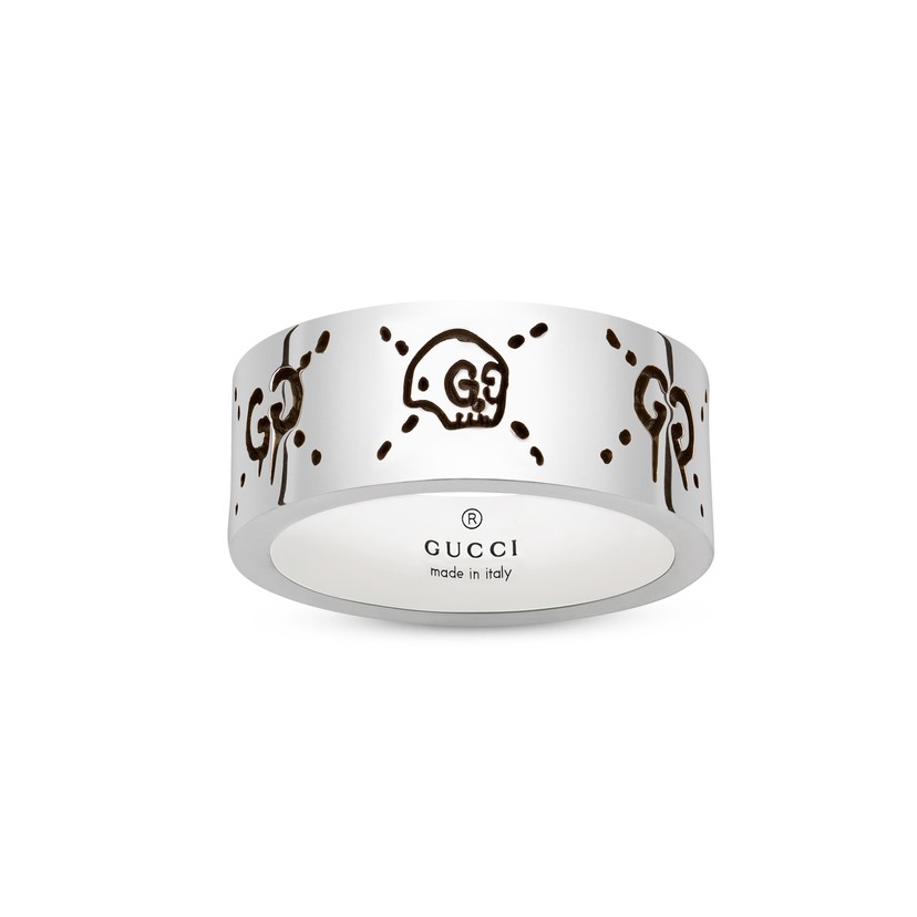 GucciGhost Skull Ring in Silver