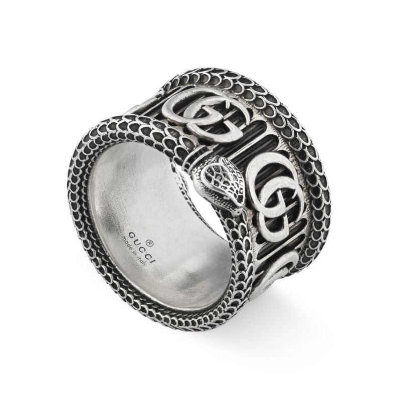Sterling Silver GG Marmont Snake Ring