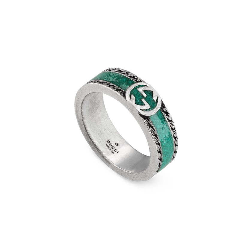 Gucci Turquoise Ring with Interlocking G