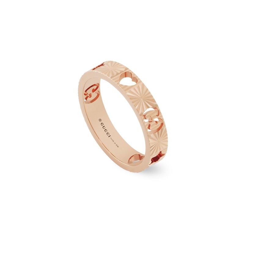 Gucci 18k Rose Gold Icon Heart Ring